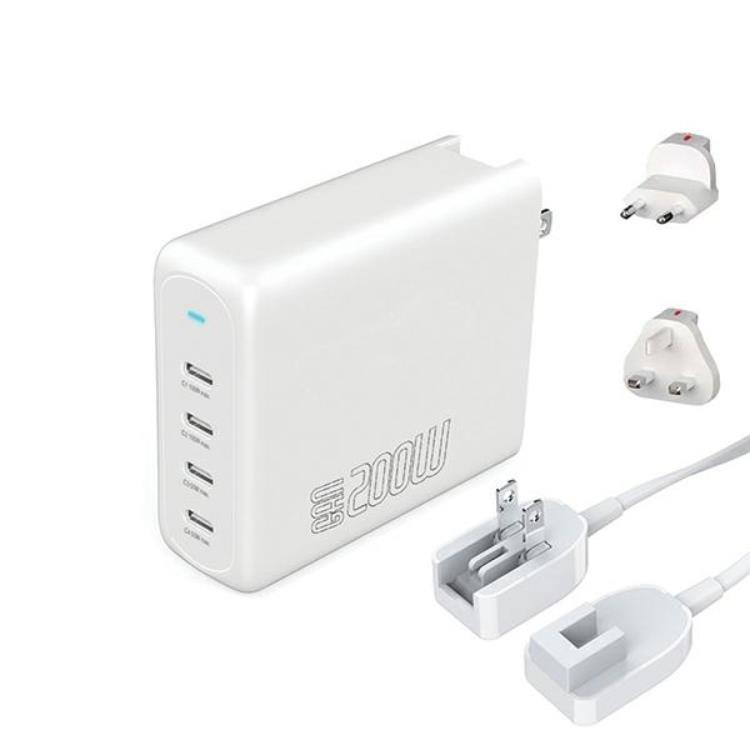 4smarts Snabbladdare 200W 4xUSB-C GaN FlexPro - Vit | 505295 | AlltMobil