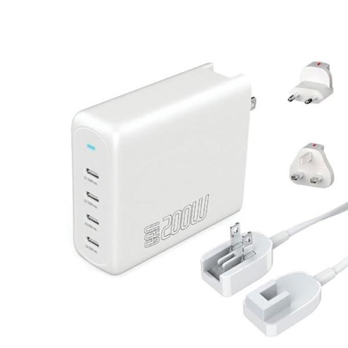 4smarts - 4smarts Snabbladdare 200W 4xUSB-C GaN FlexPro - Vit