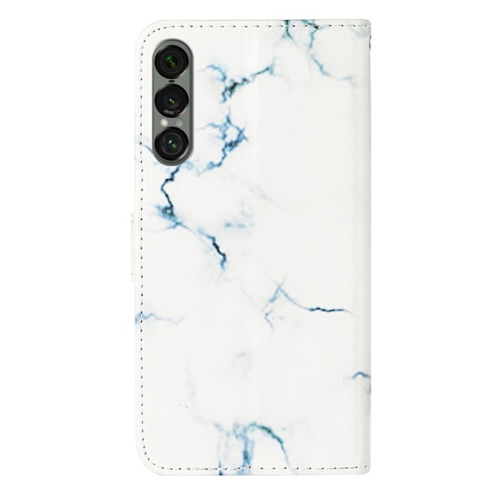 A-One Brand - Sony Xperia 1 VII Plånboksfodral Marble Painted - Vit