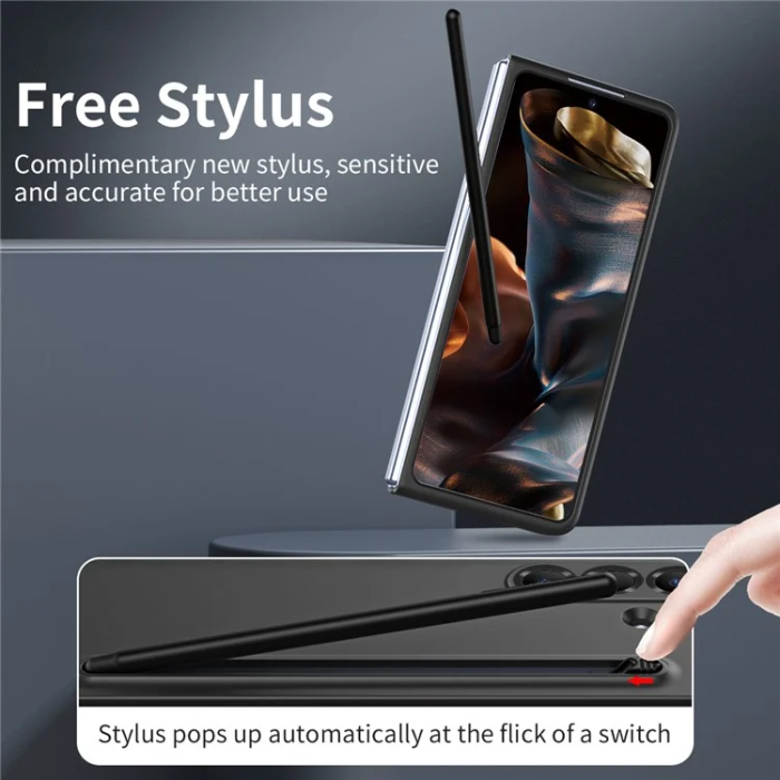 A-One Brand - Galaxy Z Fold 7 5G Mobilskal Med Stylus Hård PC - Svart