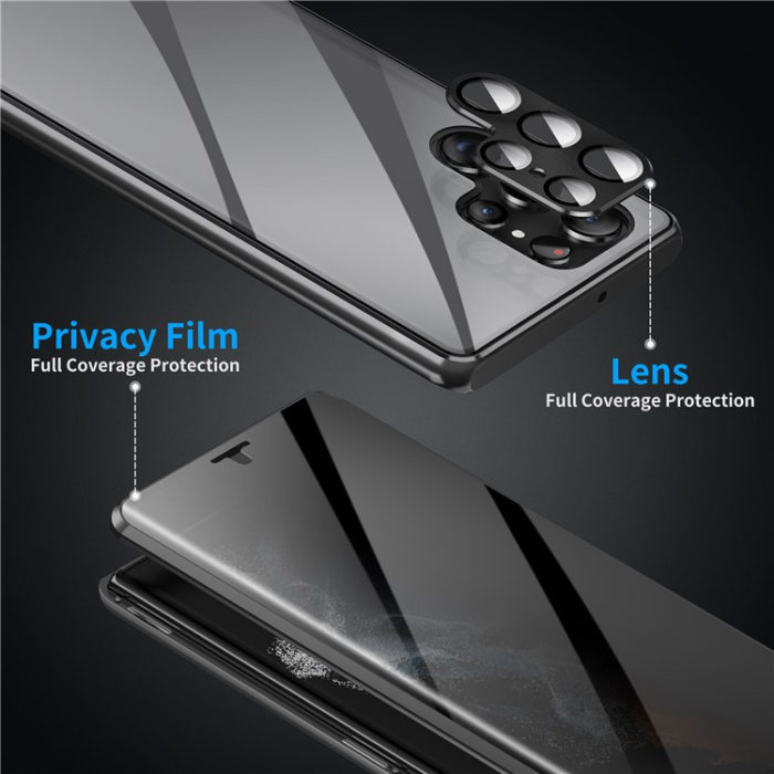 A-One Brand - Galaxy S23 Ultra Mobilskal Privacy Magnetic - Svart