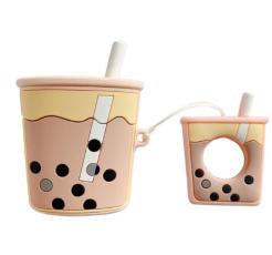 OEM - AirPods 1/2 Skal Boba Milk Tea Silikon - Beige