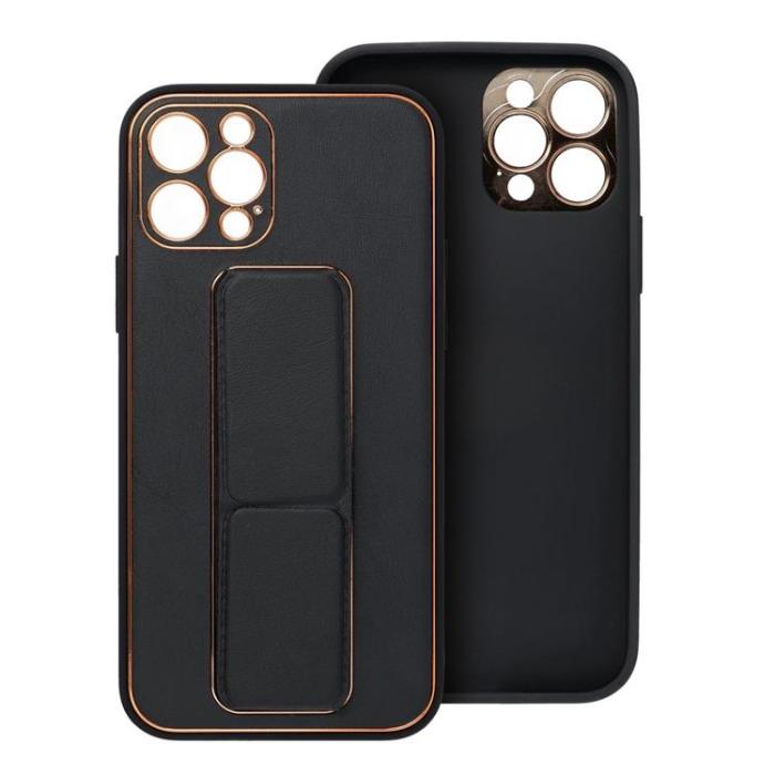 OEM - Galaxy A25 5G Mobilskal Kickstand Läder - Svart