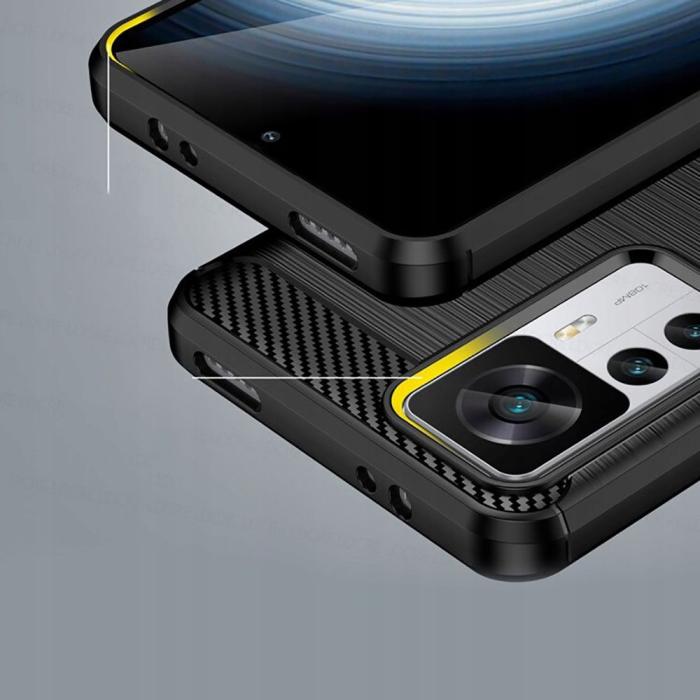 UTGATT - Tech-Protect Xiaomi 12T/12T Pro Skal Tpucarbon - Svart