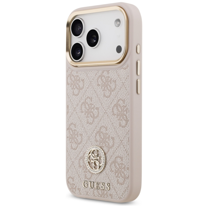 Guess - Guess iPhone 17 Pro Mobilskal Magsafe Strass Logo - Rosa