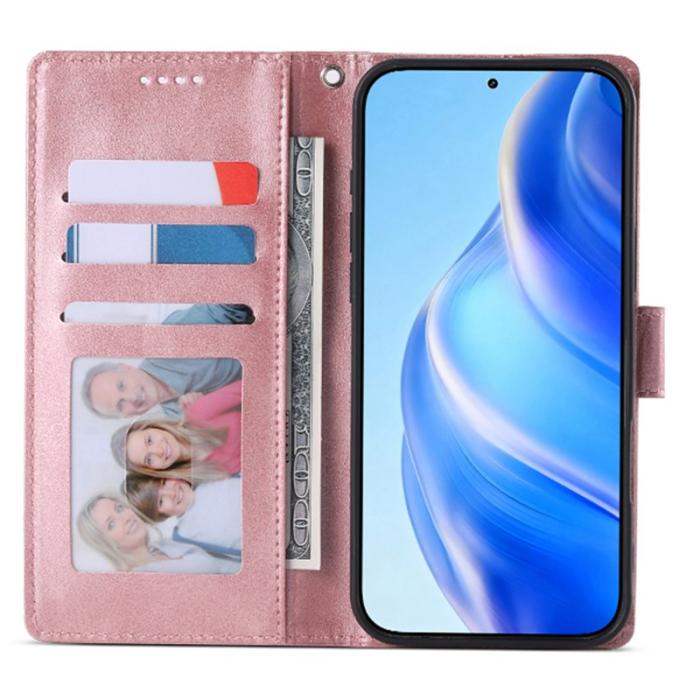 OEM - Samsung Galaxy S26 Fodral Ställ Äkta Läder Flip - Rosa