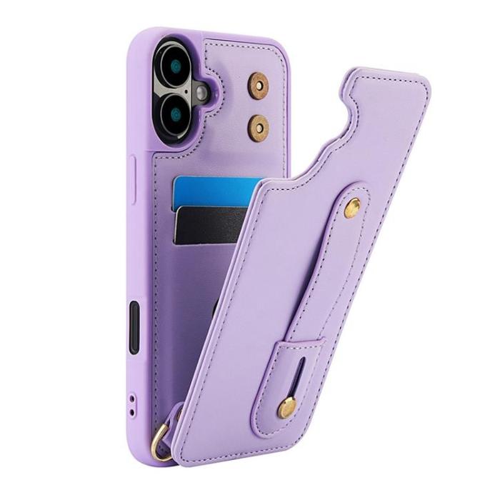 A-One Brand - iPhone 17 Mobilskal korthållare Med Axelrem - Lila