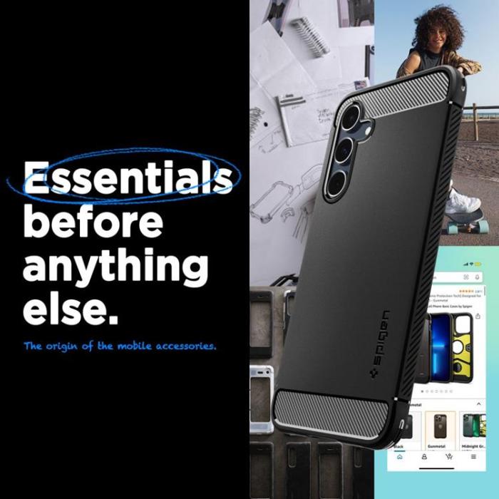 Spigen - Spigen Galaxy A55 5G Mobilskal Rugged Armor - Svart