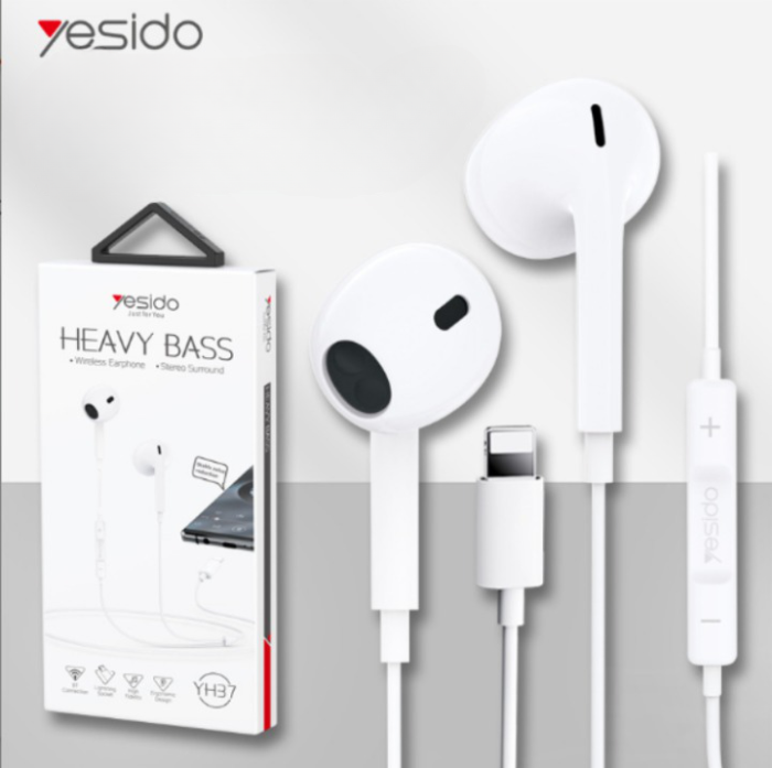 Yesido - Yesido Hörlurar YH37 In-Ear Lightning - Vit