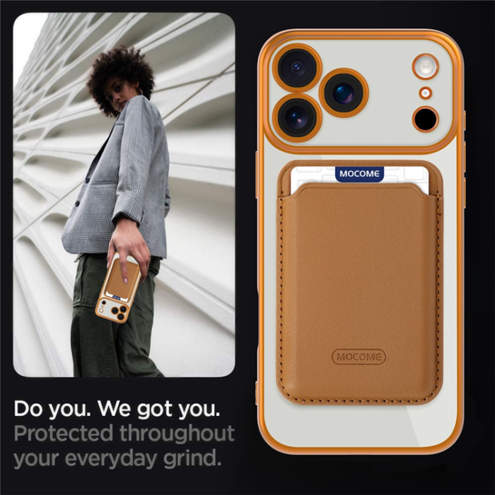 A-One Brand - iPhone 17 Pro Max Mobilskal MagSafe Korthållare TPU + PC