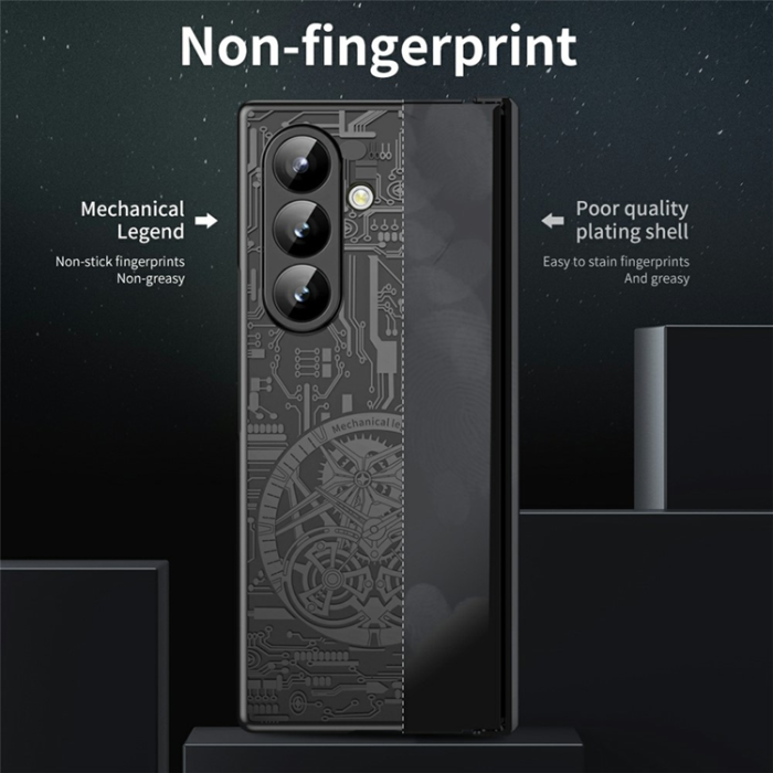 A-One Brand - Galaxy Z Fold7 Mobilskal Mechanical Legend Electroplating - Svart