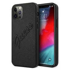 Guess - Guess Mobilskal till iPhone 12 Pro MagSafe Saffiano Vintage Script - Svart