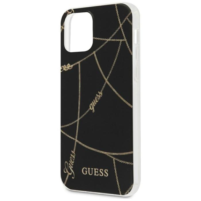 Guess - Guess Mobilskal till iPhone 12 Pro MagSafe Gold Chain Collection - Svart