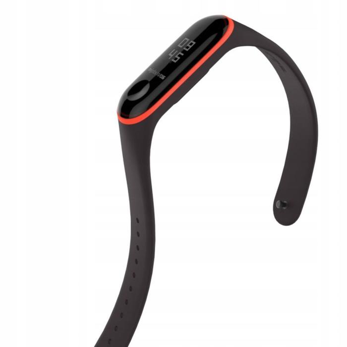 Tech-Protect - Tech-Protect Smooth Xiaomi Mi Band 3/4 Svart / Röd