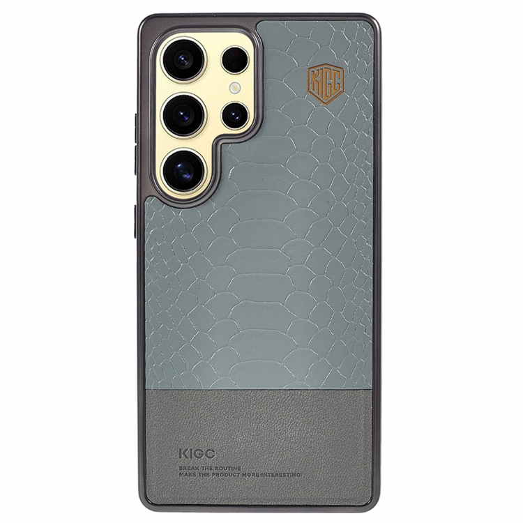 KIGC Galaxy S25 Ultra Mobilskal MagSafe Crocodile Hybrid - Grå | 2353 | AlltMobil