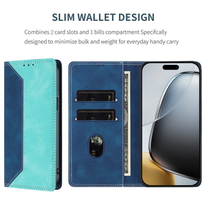 A-One Brand - OnePlus 15 Konstläder Plånboksfodral Färg Splicing RFID-Skydd