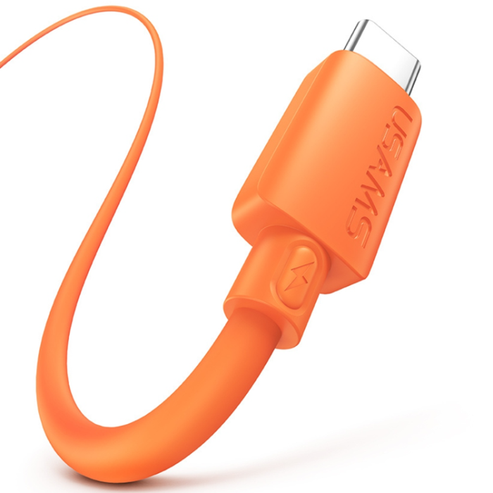USAMS - USAMS USB-A till USB-C Kabel 3A 1m Silikon U98 - Vit