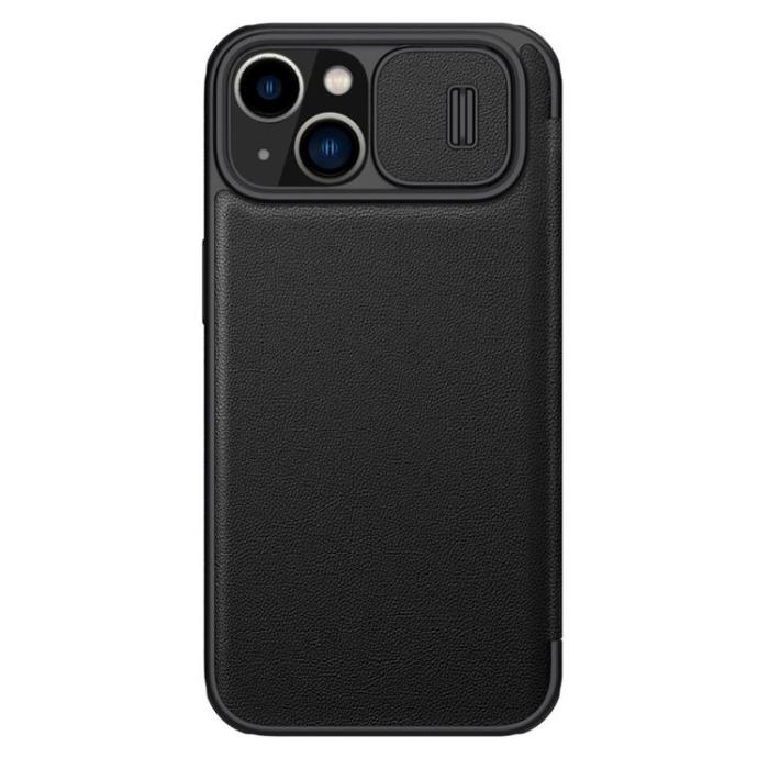 Nillkin - Nillkin iPhone 14 Plus Plånboksfodral QinPro Läder Plain - Classic Svart