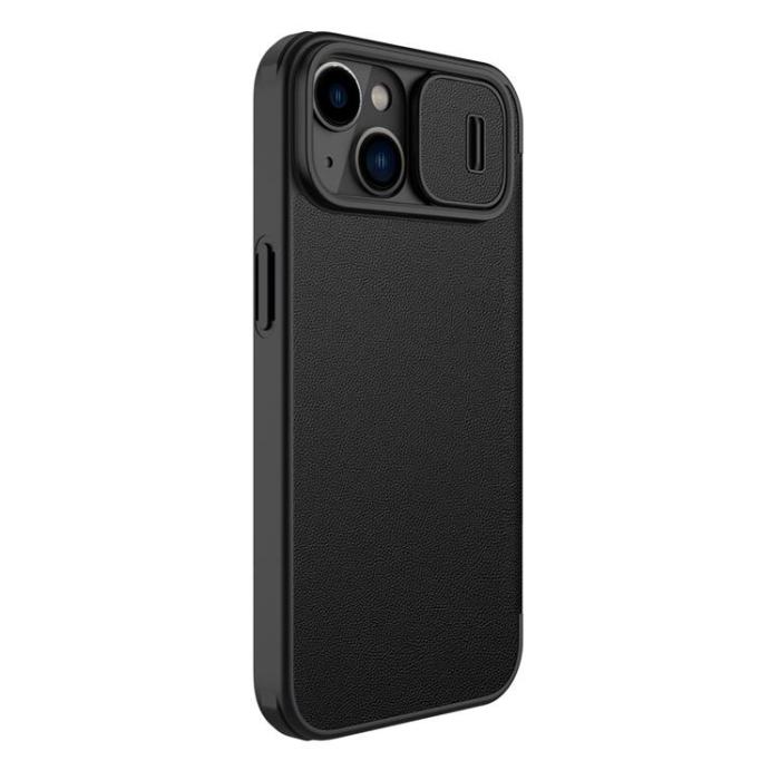 Nillkin - Nillkin iPhone 14 Plus Plånboksfodral QinPro Läder Plain - Classic Svart