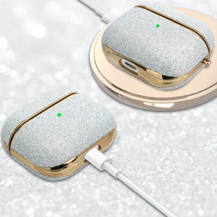 UTGATT5 - Kingxbar Bling Pods Glitter Skal AirPods 3 - Silver