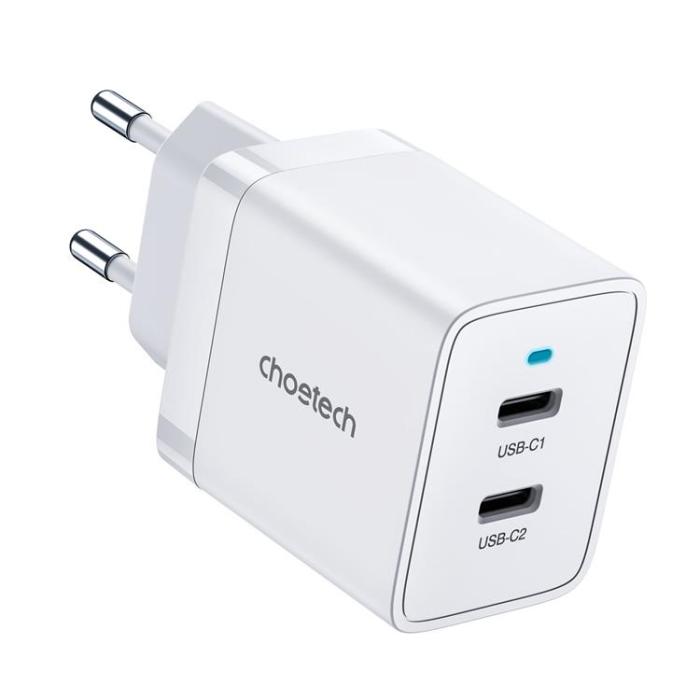 UTGATT1 - Choetech PD Väggladdare 2x USB-C 40W - Vit