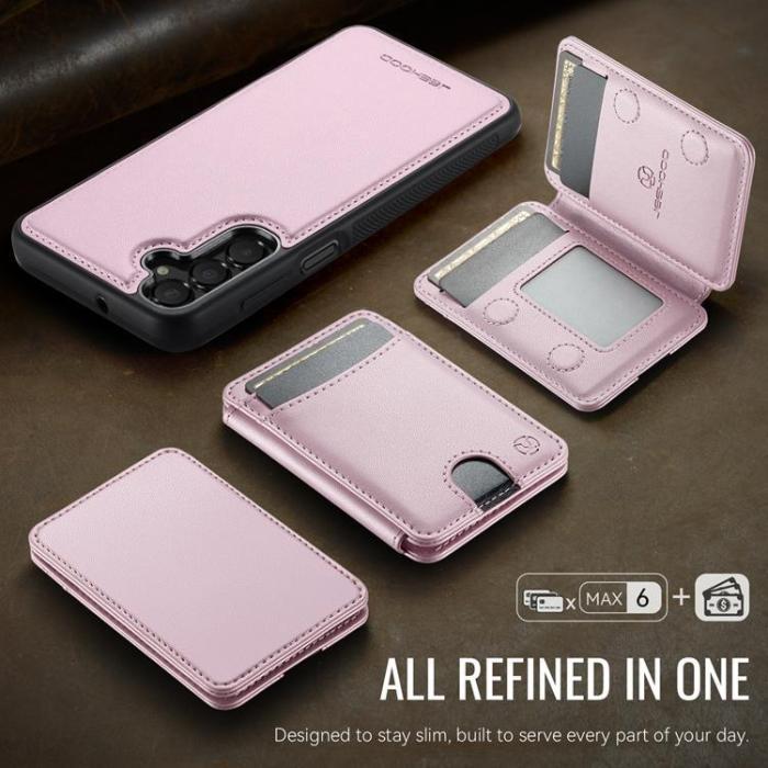 OEM - JEEHOOD Samsung Galaxy A15 5G Mobilskal KonstLäder - Rosa