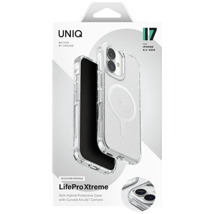 UNIQ - UNIQ iPhone 17 Mobilskal MagSafe Lifepro Xtreme - Clear/Glitter