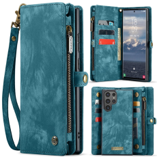 Caseme - CASEME Galaxy S25 Ultra Plånboksfodral Med Rem - Blå