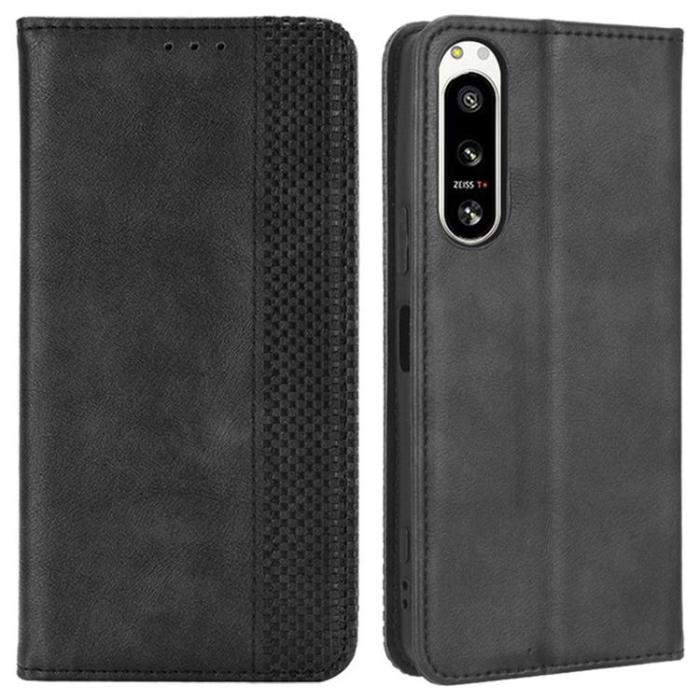 A-One Brand - Sony Xperia 5 IV Plånboksfodral Vintage Flip - Svart