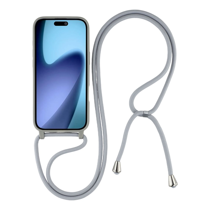 A-One Brand - iPhone 17 Air Mobilskal TPU Shockproof med Lanyard - Grå
