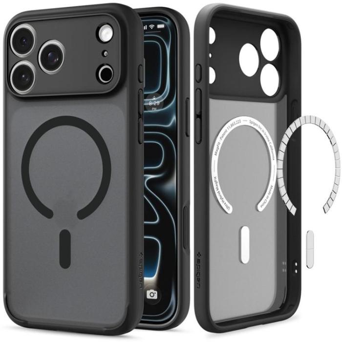 Spigen - Spigen Mobilskal För iPhone 18 Pro/17 Pro Magsafe Ultra Hybrid - Frost Svart