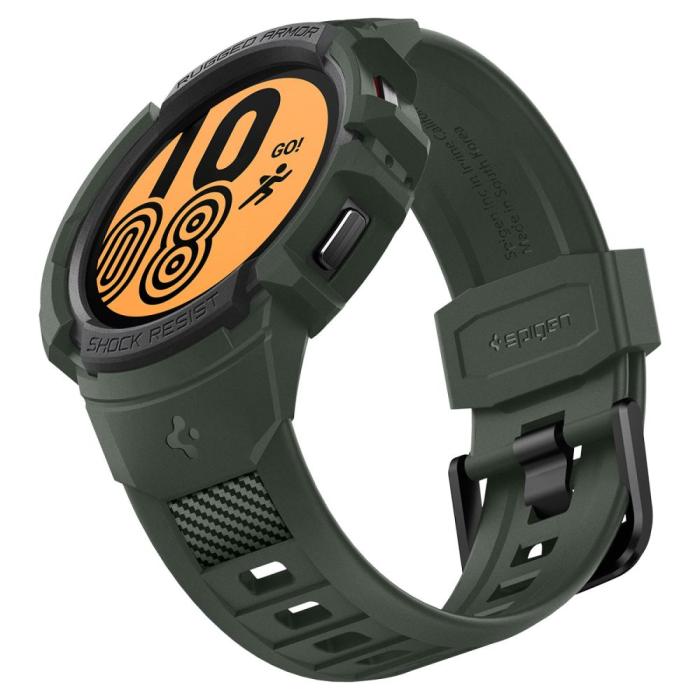 UTGATT1 - Spigen Galaxy Watch 4/5 44mm Armband Rugged Armor Pro - Militärgrön