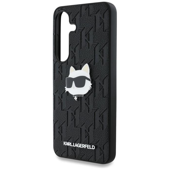 KARL LAGERFELD - Karl Lagerfeld Galaxy S25 Mobilskal Läder Monogram Choupette Head - Svart