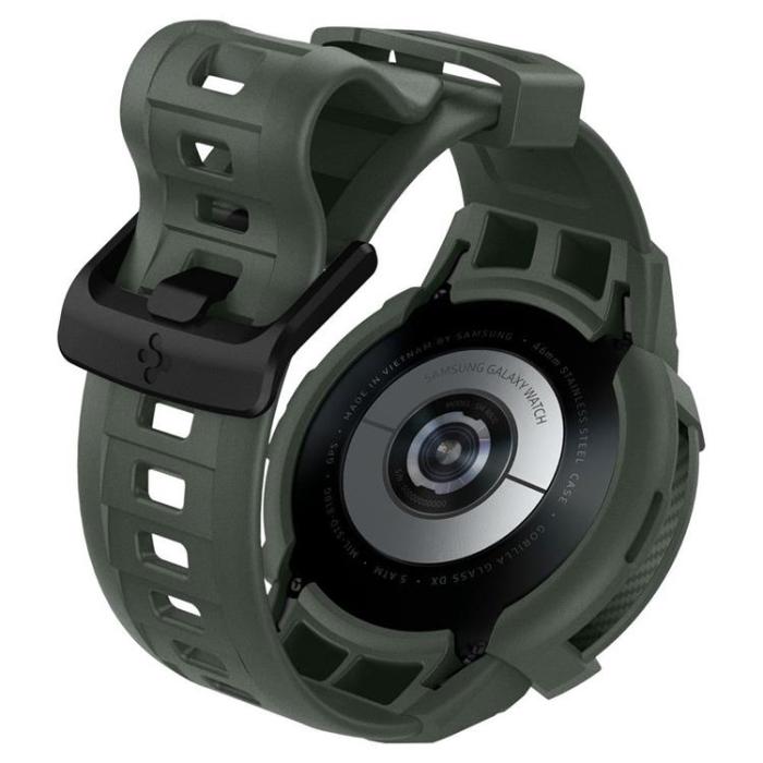 UTGATT1 - Spigen Rugged Armor Pro Strap Galaxy Watch 4 Classic (46mm) - Militär Grön