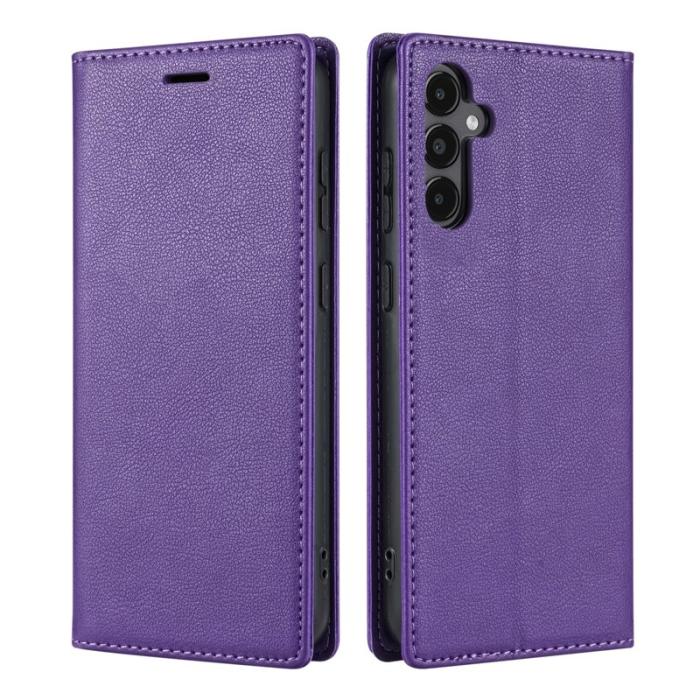 Amorus - Samsung Galaxy S26 Plånboksfodral Magnetisk Stängning Konstläder - Lila