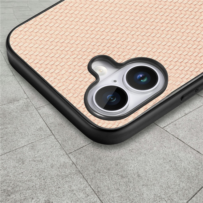 A-One Brand - iPhone 17 Mobilskal Carbon Fiber PU Läder - Khaki