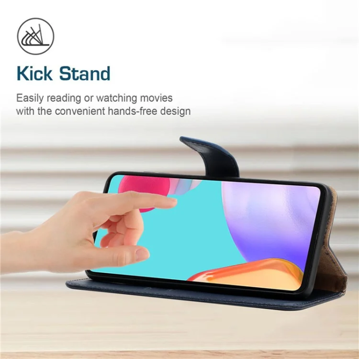 A-One Brand - Xiaomi 15 Ultra Plånboksfodral Nappa Texture Äkta Läder - Blå