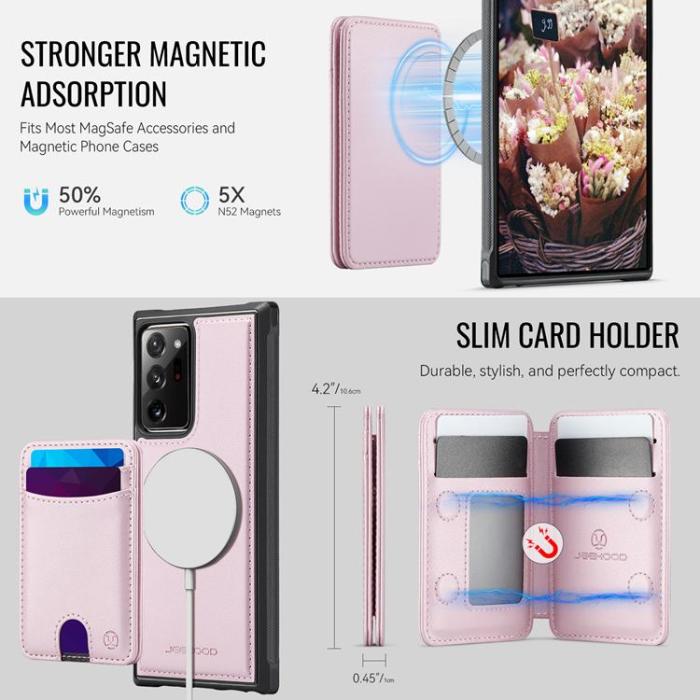 OEM - JEEHOOD Samsung Galaxy Note20 Ultra Fodral KonstLäder - Rosa