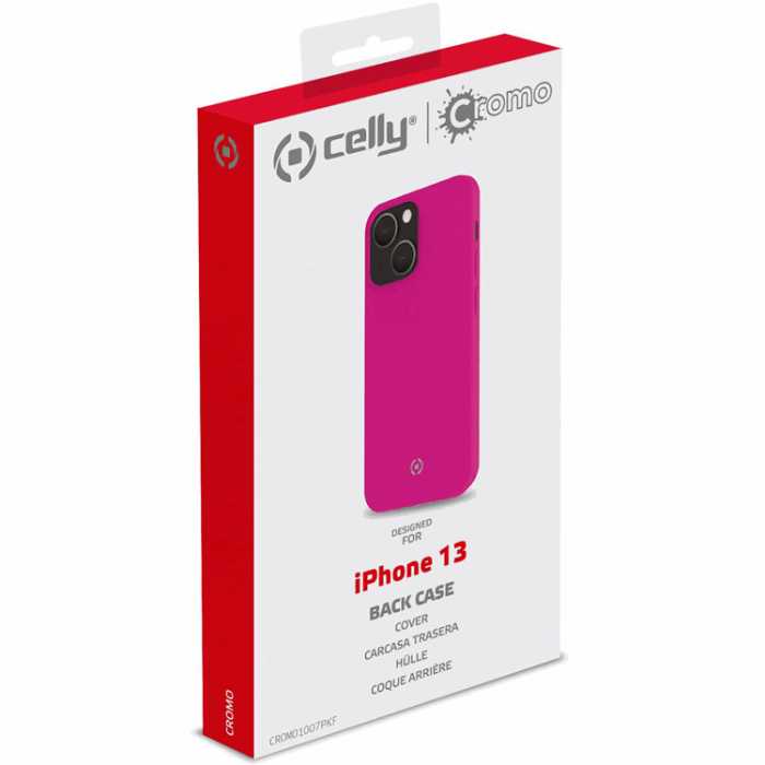 Celly - Celly iPhone 13 Mobilskal Cromo Soft Rubber - Fluo Rosa