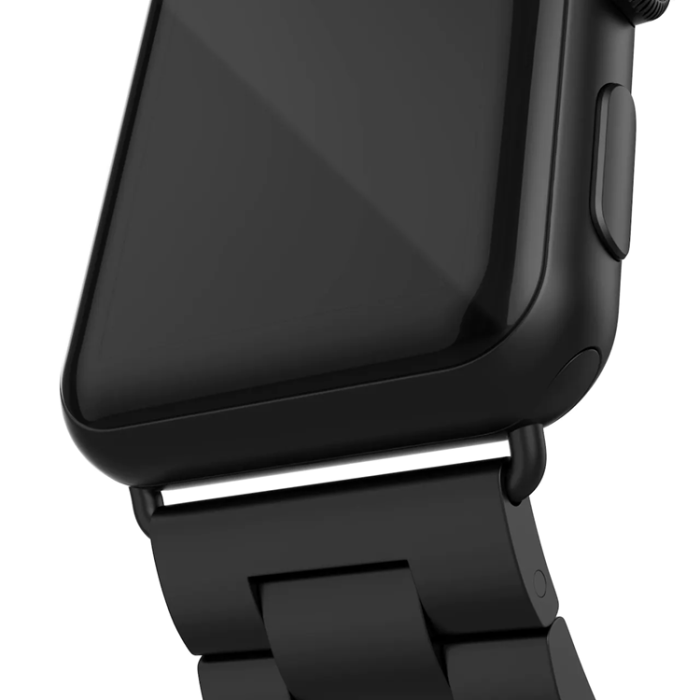 A-One Brand - Apple Watch 2/3/4/5/6/7/SE (42/44/45mm) Armband Metall - Svart