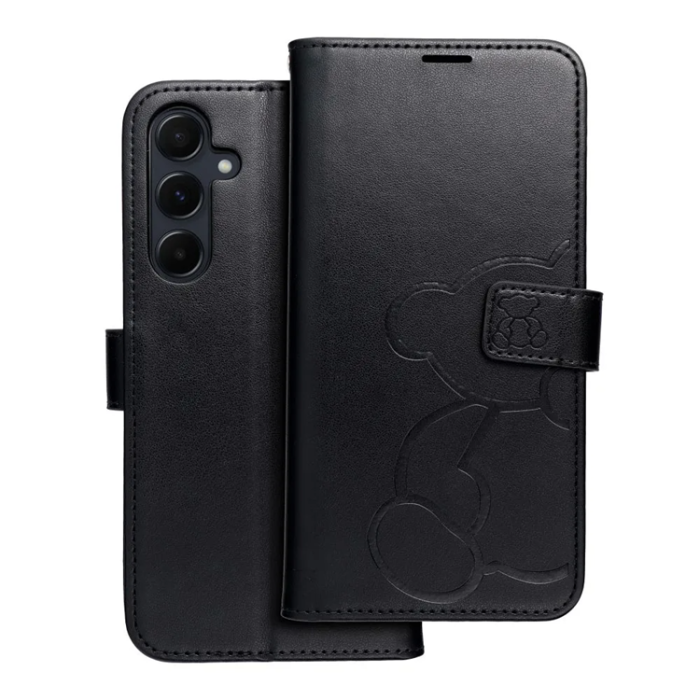 A-One Brand - Galaxy A55 5G Plånboksfodral Mezzo - Teddy Bear Svart