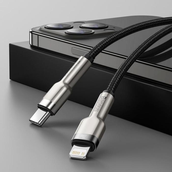 BASEUS - Baseus Cafule Metal USB-A till Lightning kabel Pd20w 1m - Svart