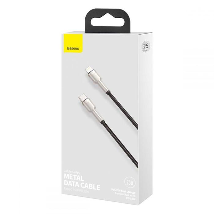 BASEUS - Baseus Cafule Metal USB-A till Lightning kabel Pd20w 1m - Svart