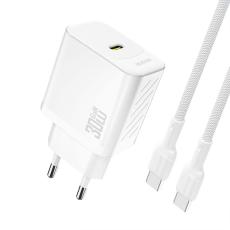 Dudao - Dudao Snabbladdare USB-C PD 30W GaN med USB-C Kabel A27PCEU - Vit