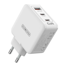 USAMS - DUZZONA GaN Snabbladdare 65W USB-A/2x USB-C EU T9 PD - Vit