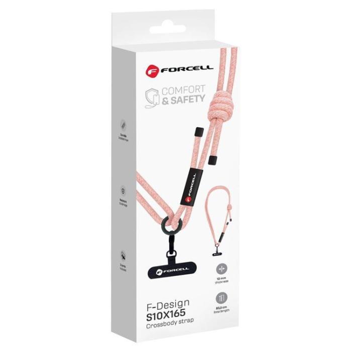 Forcell - Forcell Crossbody Mobilrem Lanyard med Justerbar Längd - Rosa