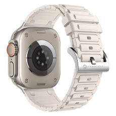Forcell - Forcell Apple Watch (42/44/45/49) Armband Silikon - Vit