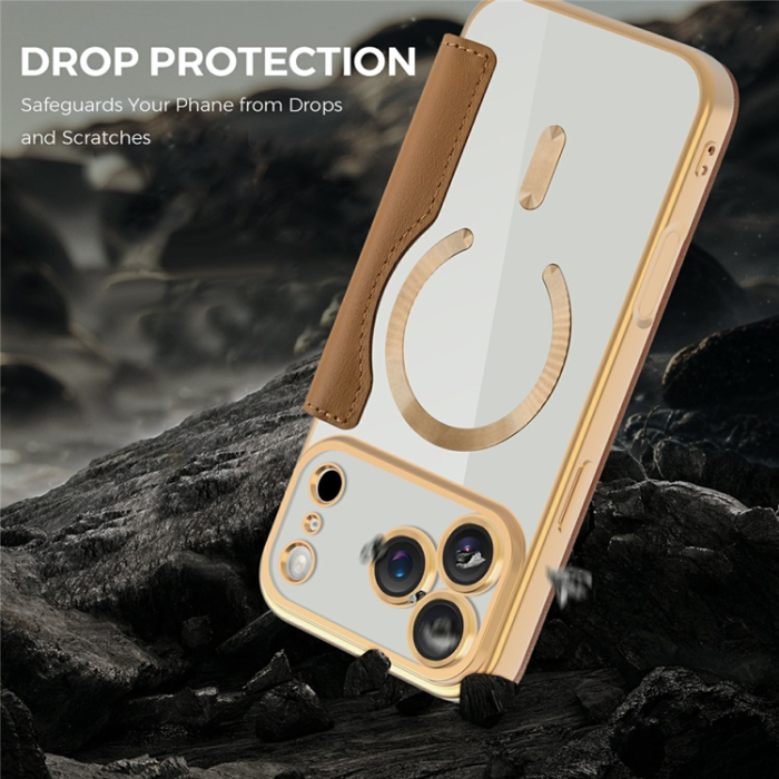 A-One Brand - iPhone 17 Pro Max Plånboksfodral MagSafe RFID - Brun
