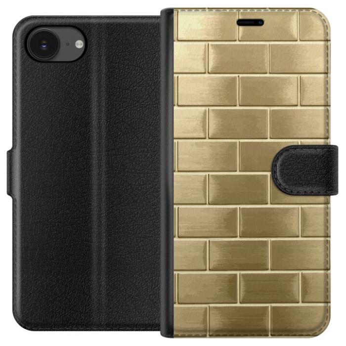 iSecrets - Plånboksfodral till Apple iPhone 16e med Gyllene Murstenar