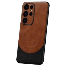 SULADA - SULADA Magnetic Series Mobilskal till Galaxy S24 Ultra L&auml;der Brun